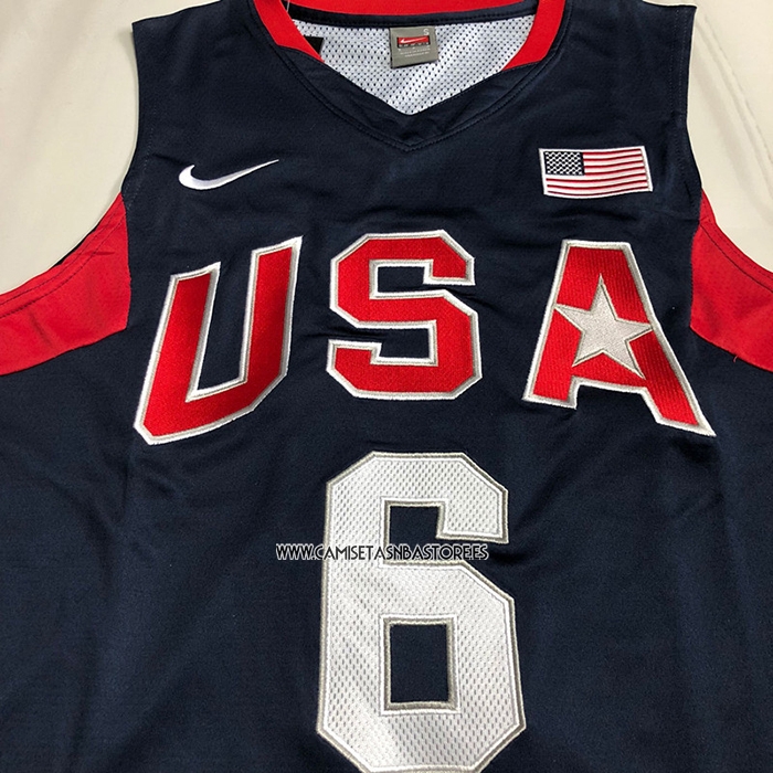 LeBron James NO 6 Camiseta USA 2008 Azul